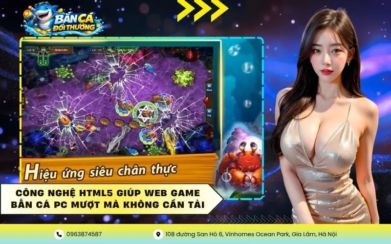 Công nghệ HTML5 giúp web game bắn cá PC mượt mà không cần tải